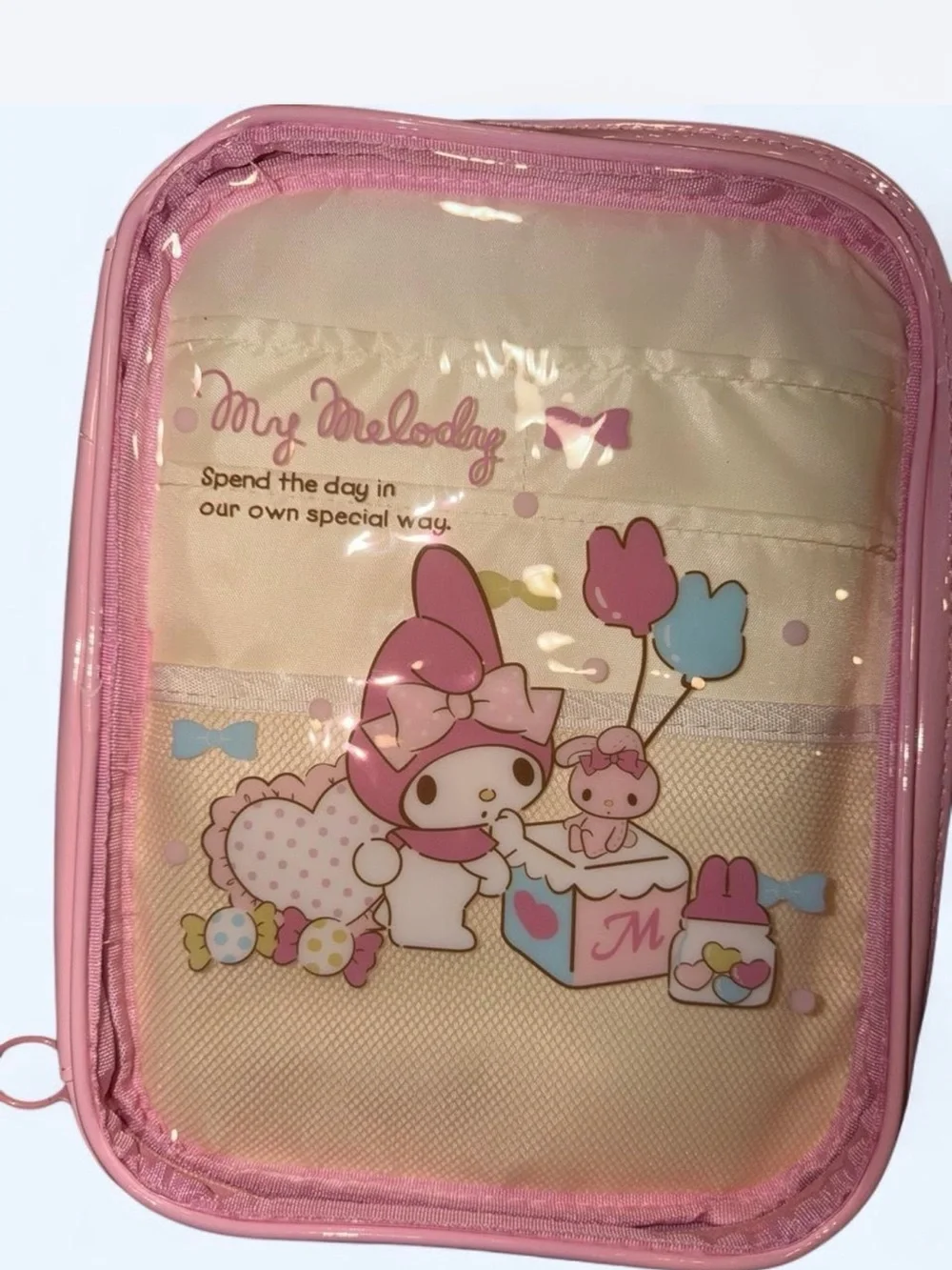 Sanrio Pink Clear Character Pencil Pouch